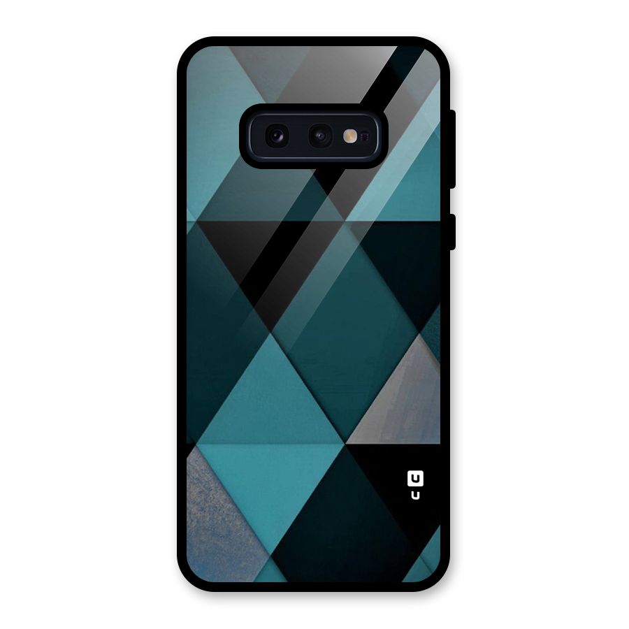 Green Black Shapes Glass Back Case for Galaxy S10e