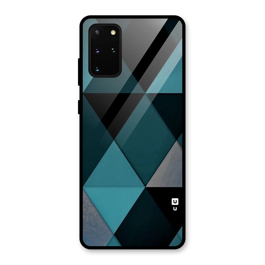 Green Black Shapes Glass Back Case for Galaxy S20 Plus
