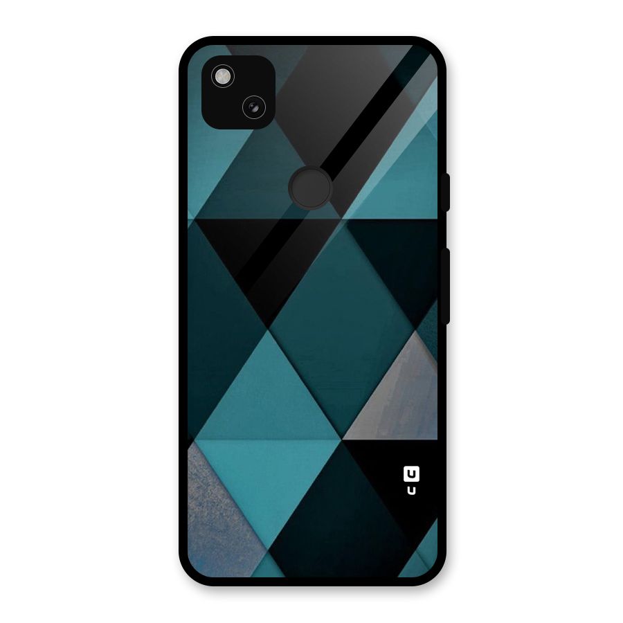 Green Black Shapes Glass Back Case for Google Pixel 4a