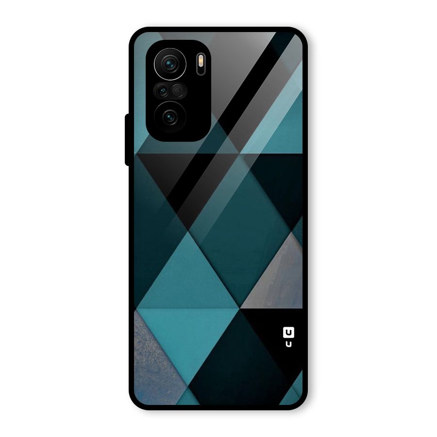 Green Black Shapes Glass Back Case for Mi 11X Pro