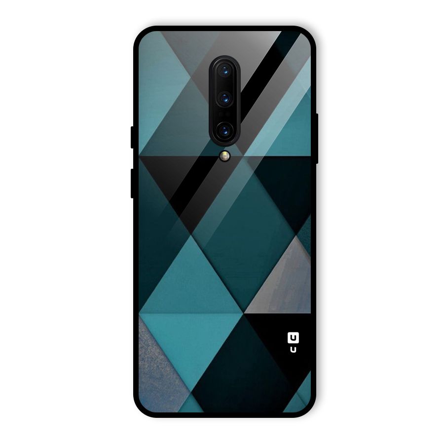Green Black Shapes Glass Back Case for OnePlus 7 Pro