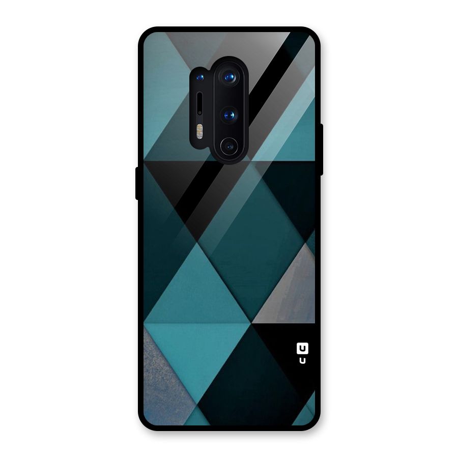 Green Black Shapes Glass Back Case for OnePlus 8 Pro