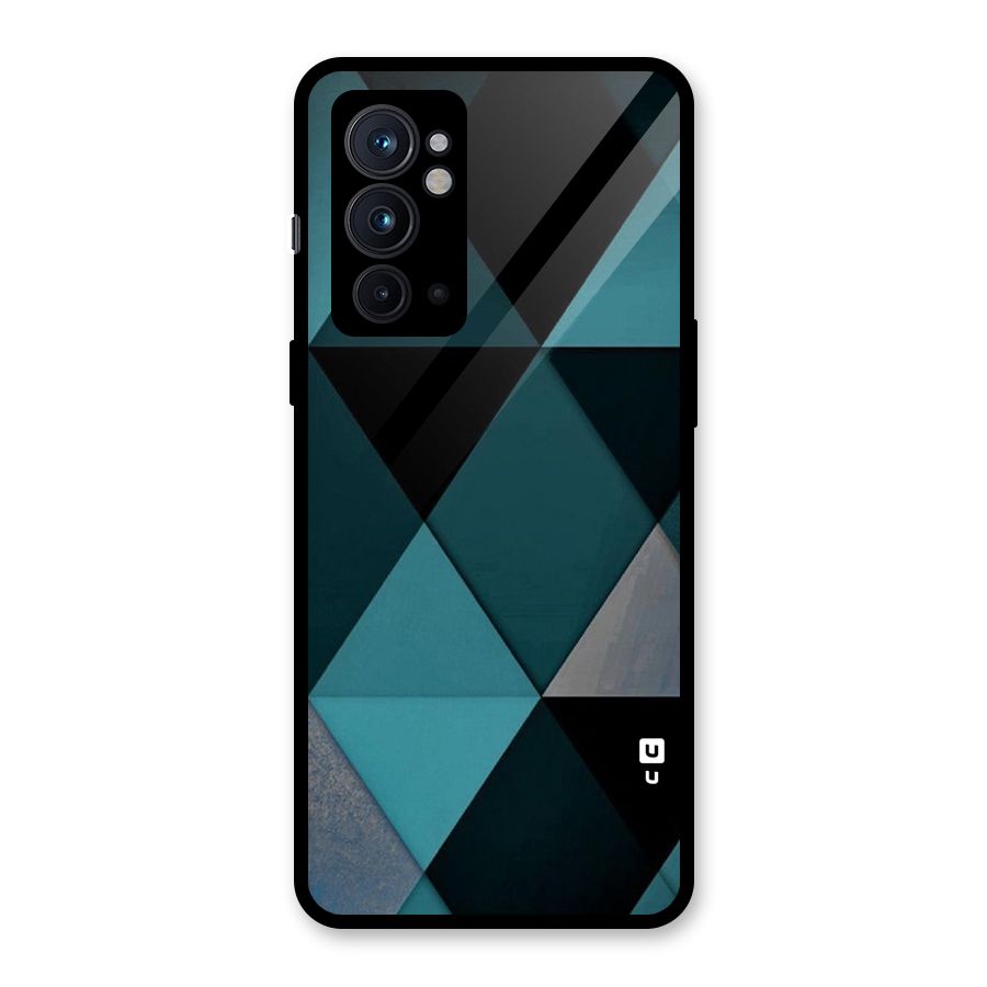 Green Black Shapes Glass Back Case for OnePlus 9RT 5G