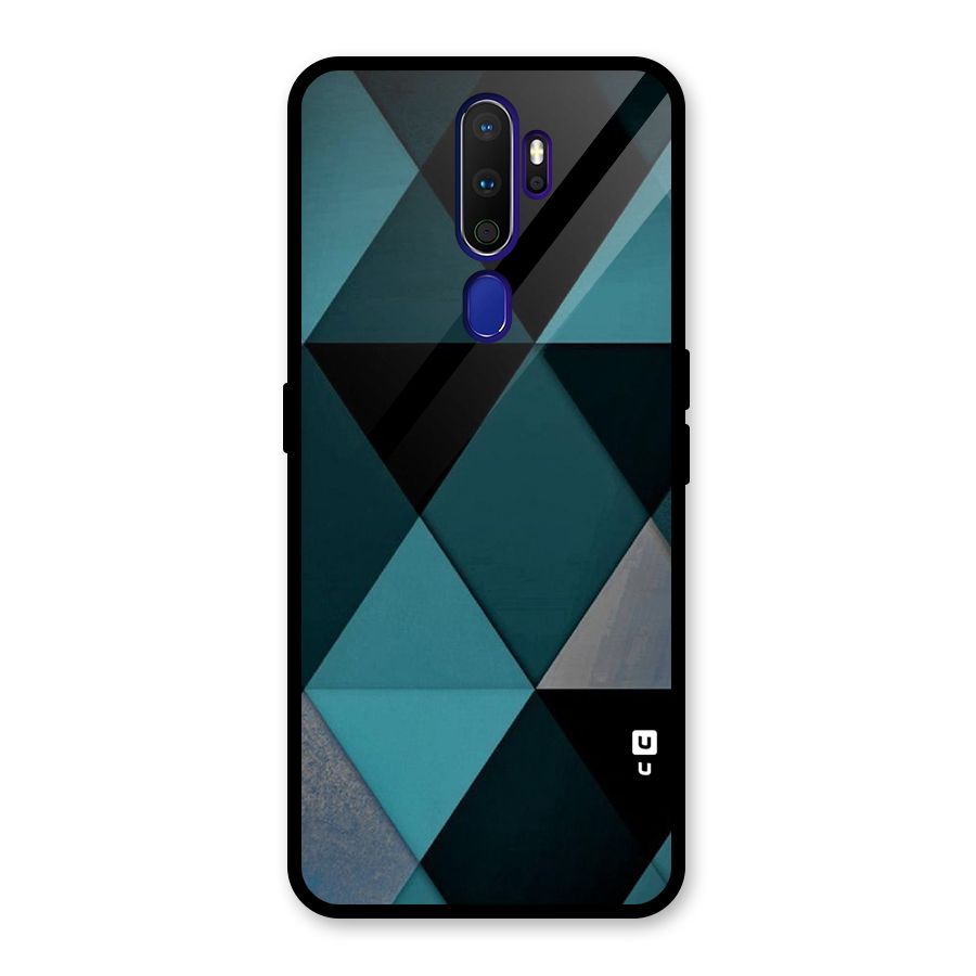 Green Black Shapes Glass Back Case for Oppo A9 (2020)