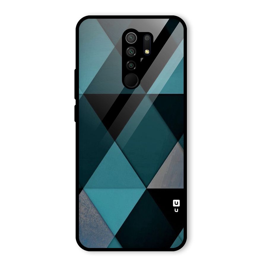 Green Black Shapes Glass Back Case for Poco M2