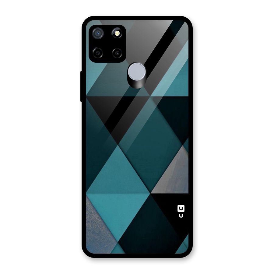 Green Black Shapes Glass Back Case for Realme C12