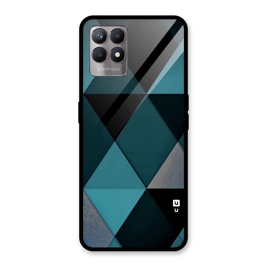 Green Black Shapes Glass Back Case for Realme Narzo 50