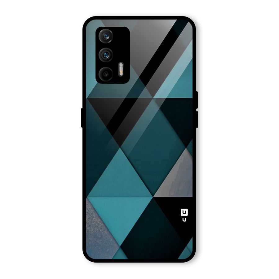 Green Black Shapes Glass Back Case for Realme X7 Max