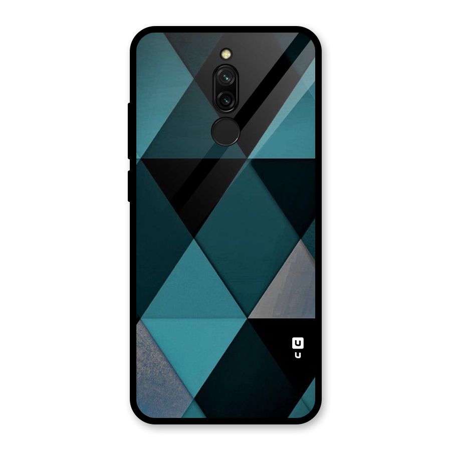 Green Black Shapes Glass Back Case for Redmi 8