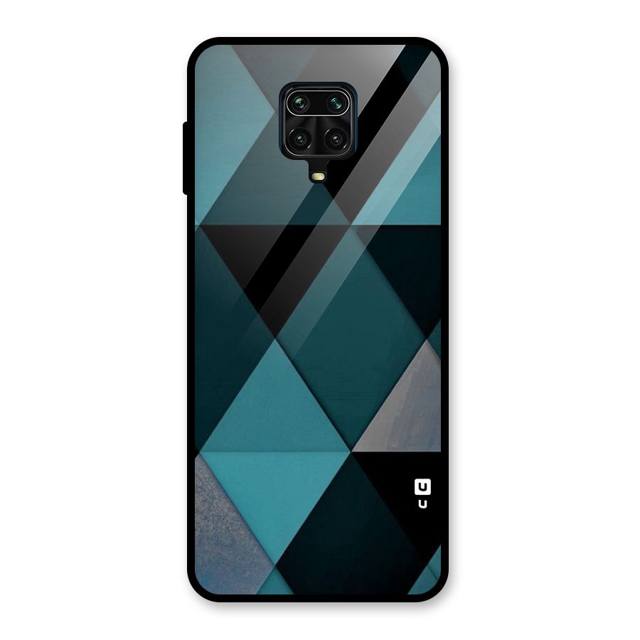 Green Black Shapes Glass Back Case for Redmi Note 10 Lite