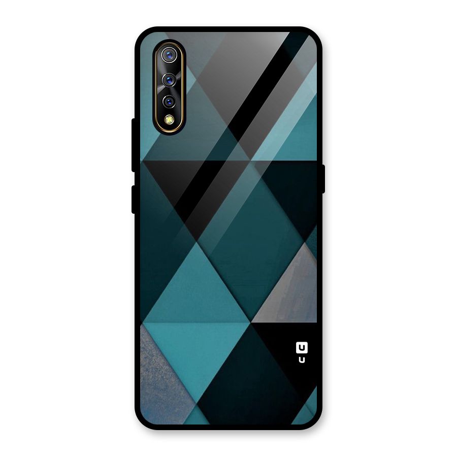 Green Black Shapes Glass Back Case for Vivo Z1x