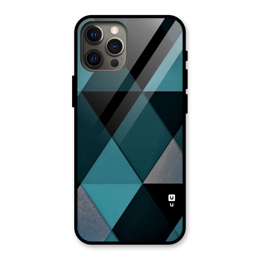 Green Black Shapes Glass Back Case for iPhone 12 Pro Max