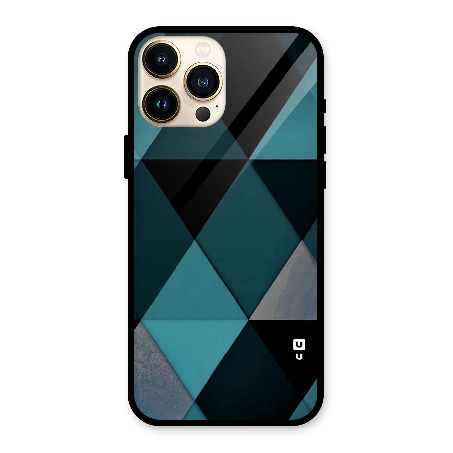 Green Black Shapes Glass Back Case for iPhone 13 Pro Max