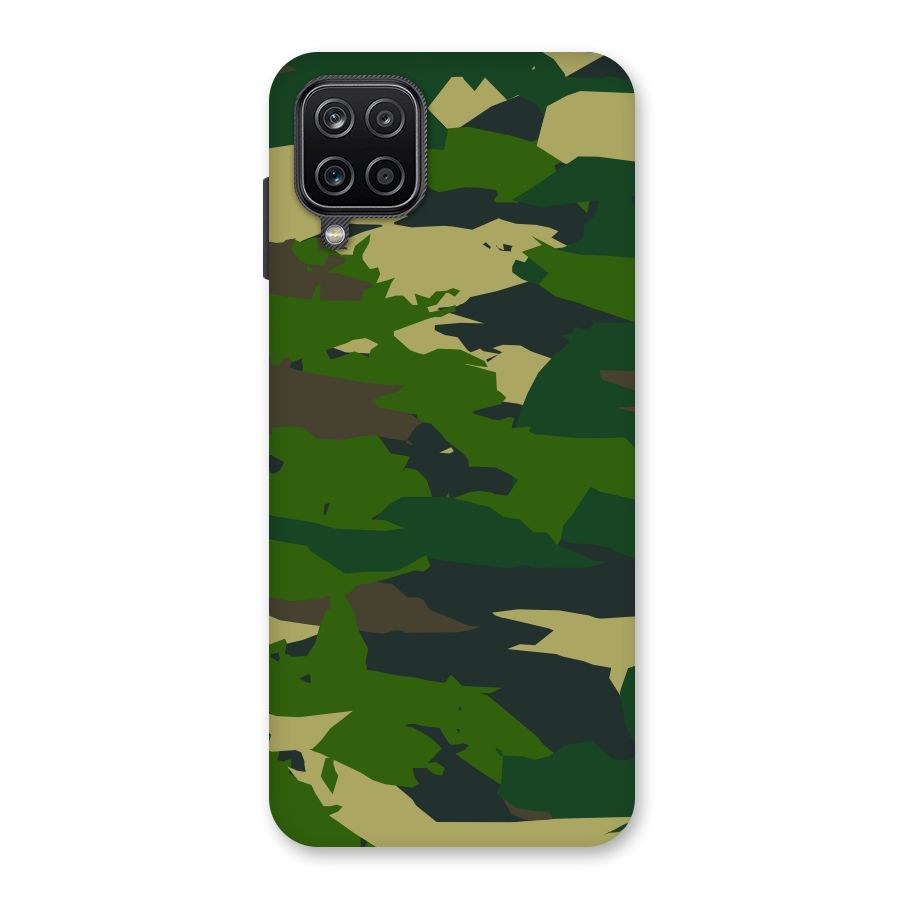 Green Camouflage Army Back Case for Galaxy A12