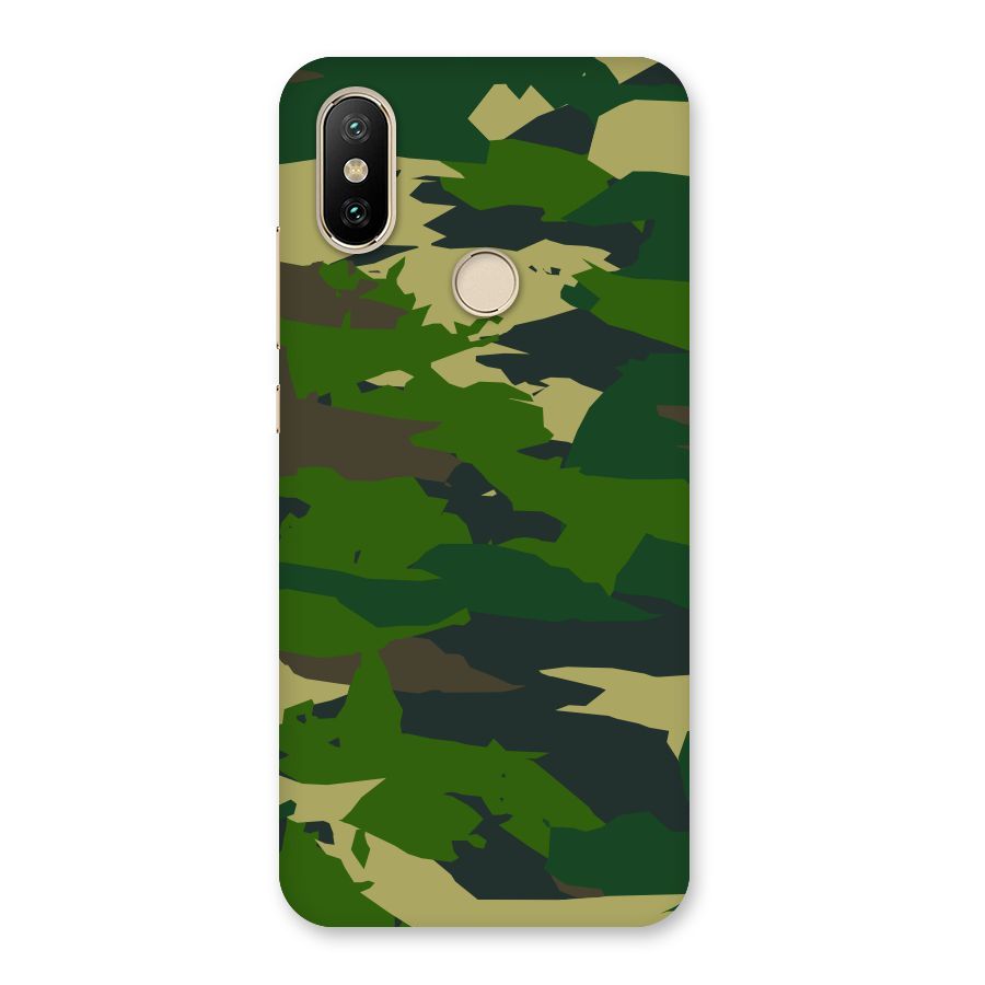 Green Camouflage Army Back Case for Mi A2
