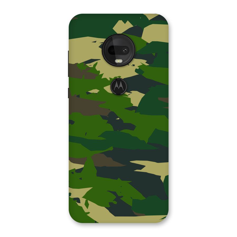 Green Camouflage Army Back Case for Moto G7