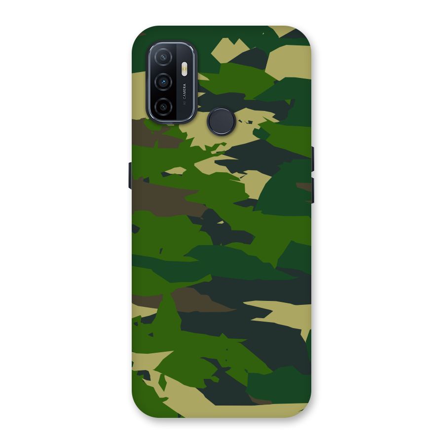 Green Camouflage Army Back Case for Oppo A32