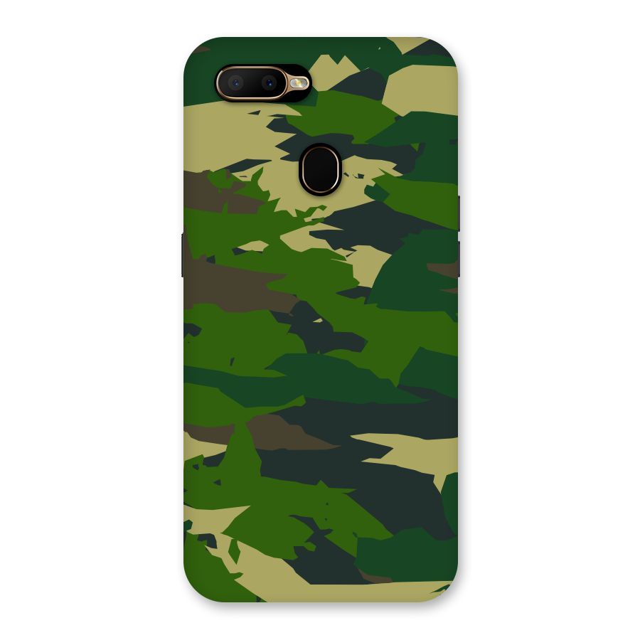 Green Camouflage Army Back Case for Oppo A5s