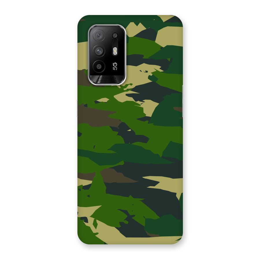 Green Camouflage Army Back Case for Oppo F19 Pro Plus 5G