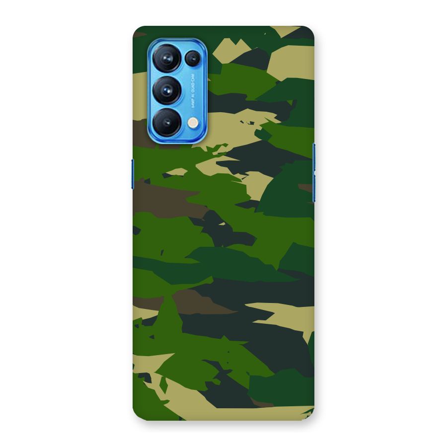 Green Camouflage Army Back Case for Oppo Reno5 Pro 5G