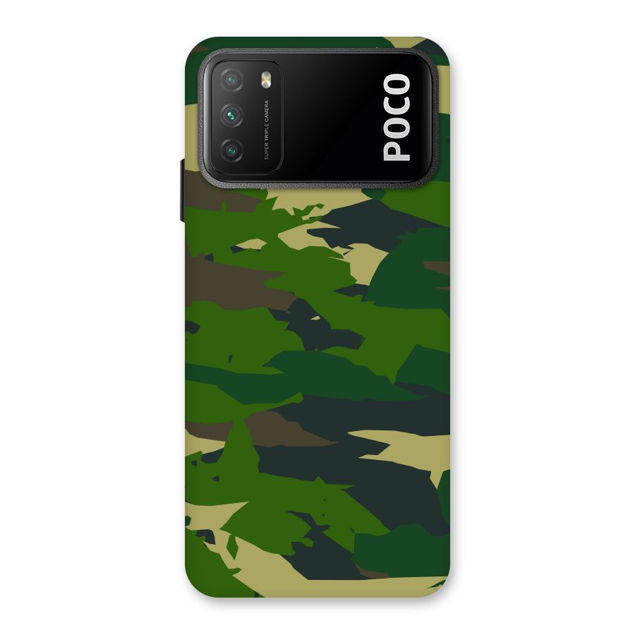 Green Camouflage Army Back Case for Poco M3