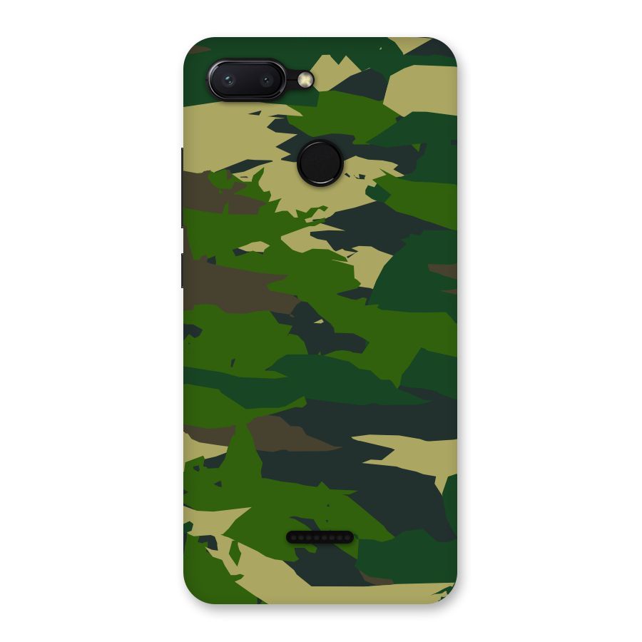 Green Camouflage Army Back Case for Redmi 6