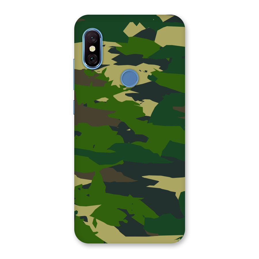 Green Camouflage Army Back Case for Redmi Note 6 Pro