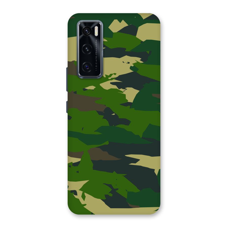 Green Camouflage Army Back Case for Vivo V20 SE
