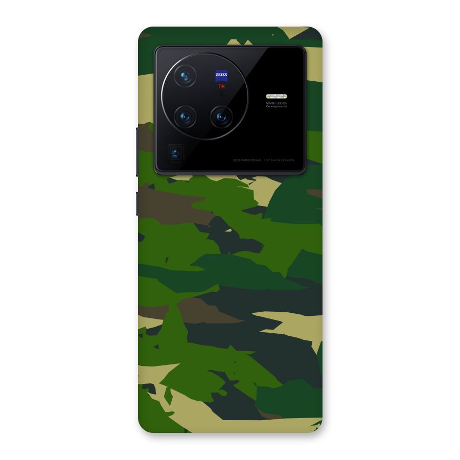 Green Camouflage Army Back Case for Vivo X80 Pro