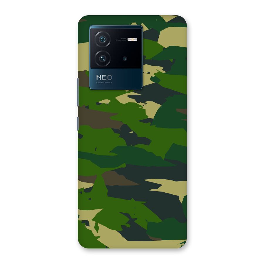 Green Camouflage Army Back Case for Vivo iQOO Neo 6 5G