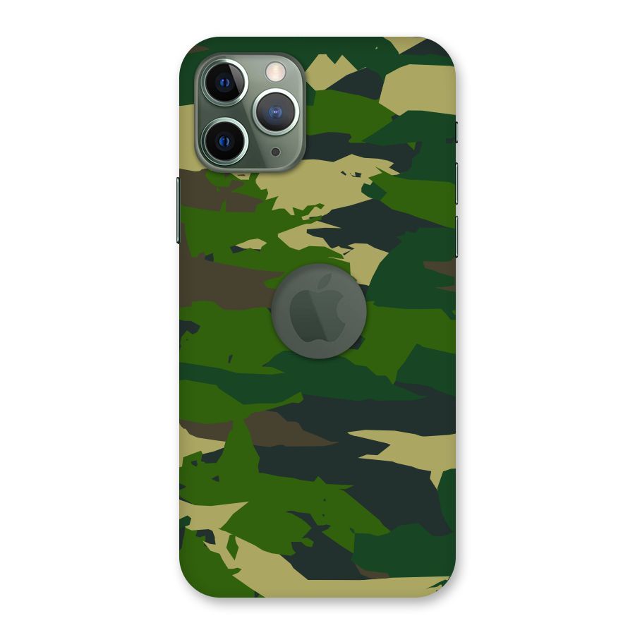 Green Camouflage Army Back Case for iPhone 11 Pro Logo  Cut