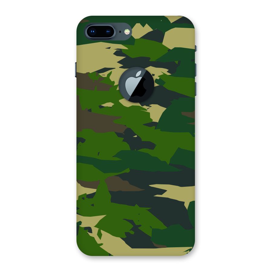 Green Camouflage Army Back Case for iPhone 7 Plus Logo Cut