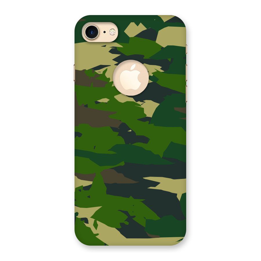 Green Camouflage Army Back Case for iPhone 8 Logo Cut