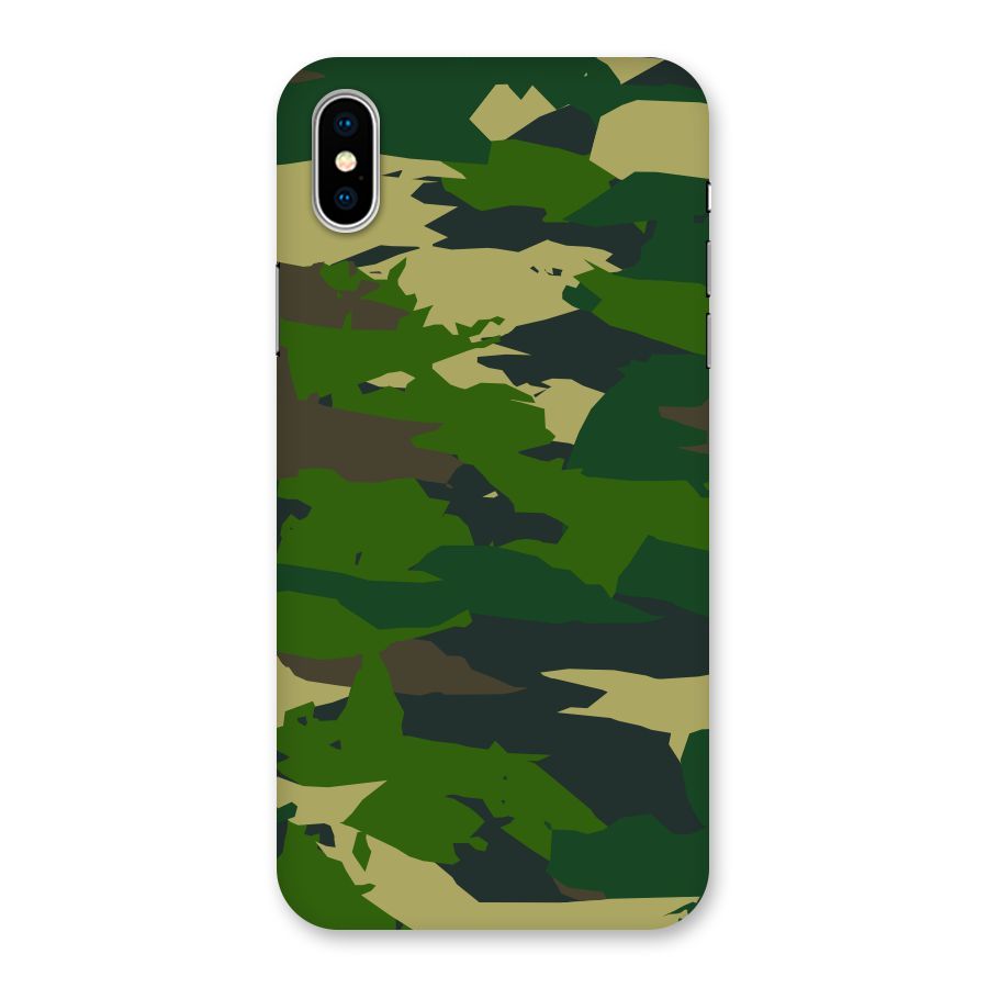 Green Camouflage Army Back Case for iPhone XS