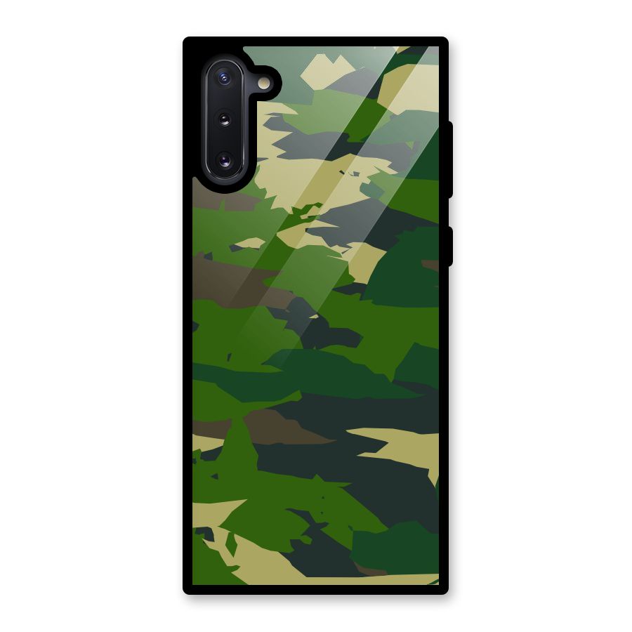 Green Camouflage Army Glass Back Case for Galaxy Note 10