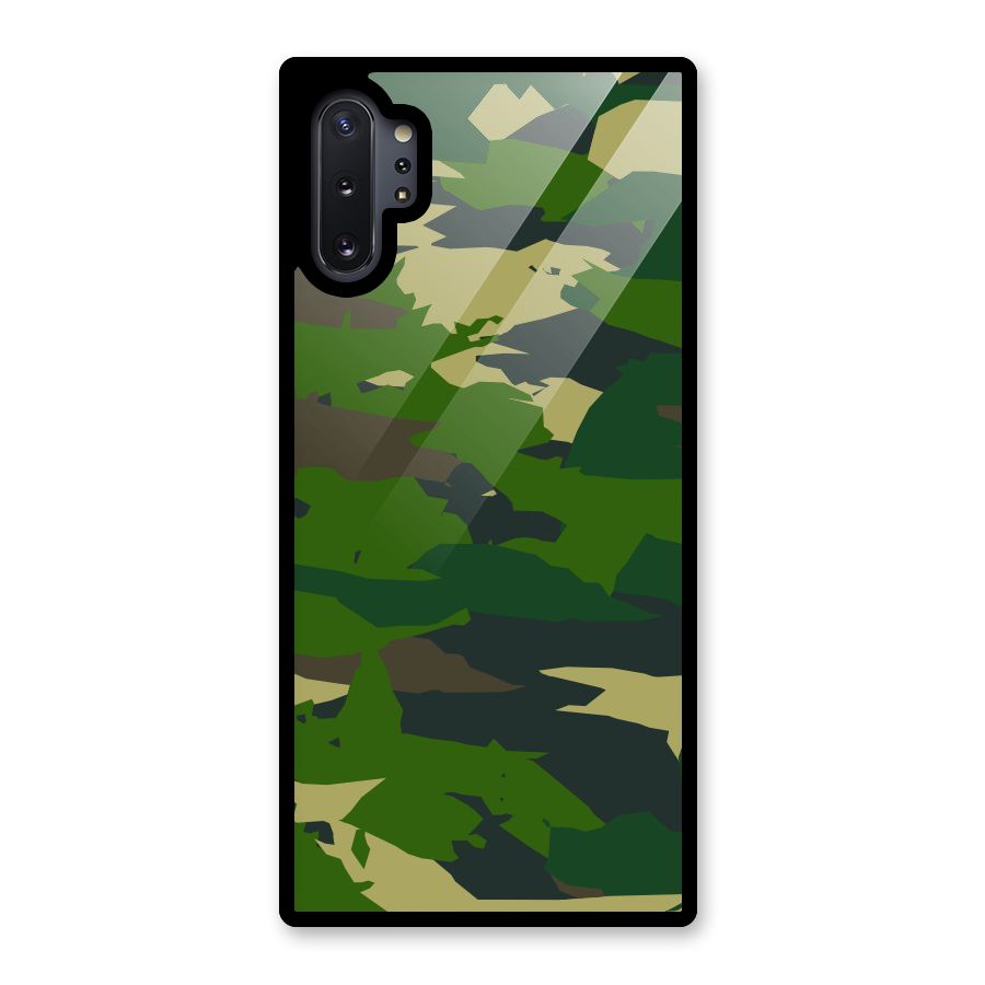 Green Camouflage Army Glass Back Case for Galaxy Note 10 Plus