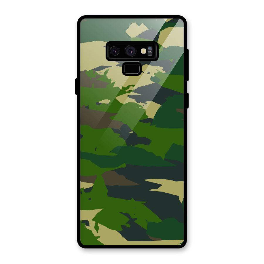 Green Camouflage Army Glass Back Case for Galaxy Note 9