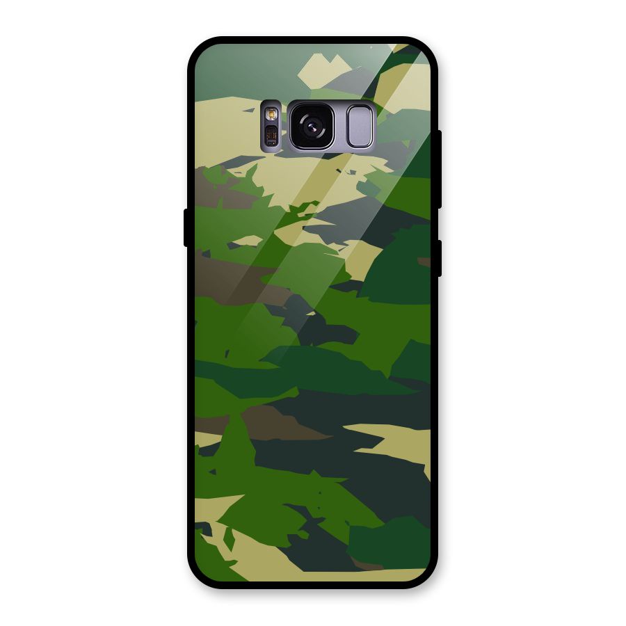 Green Camouflage Army Glass Back Case for Galaxy S8