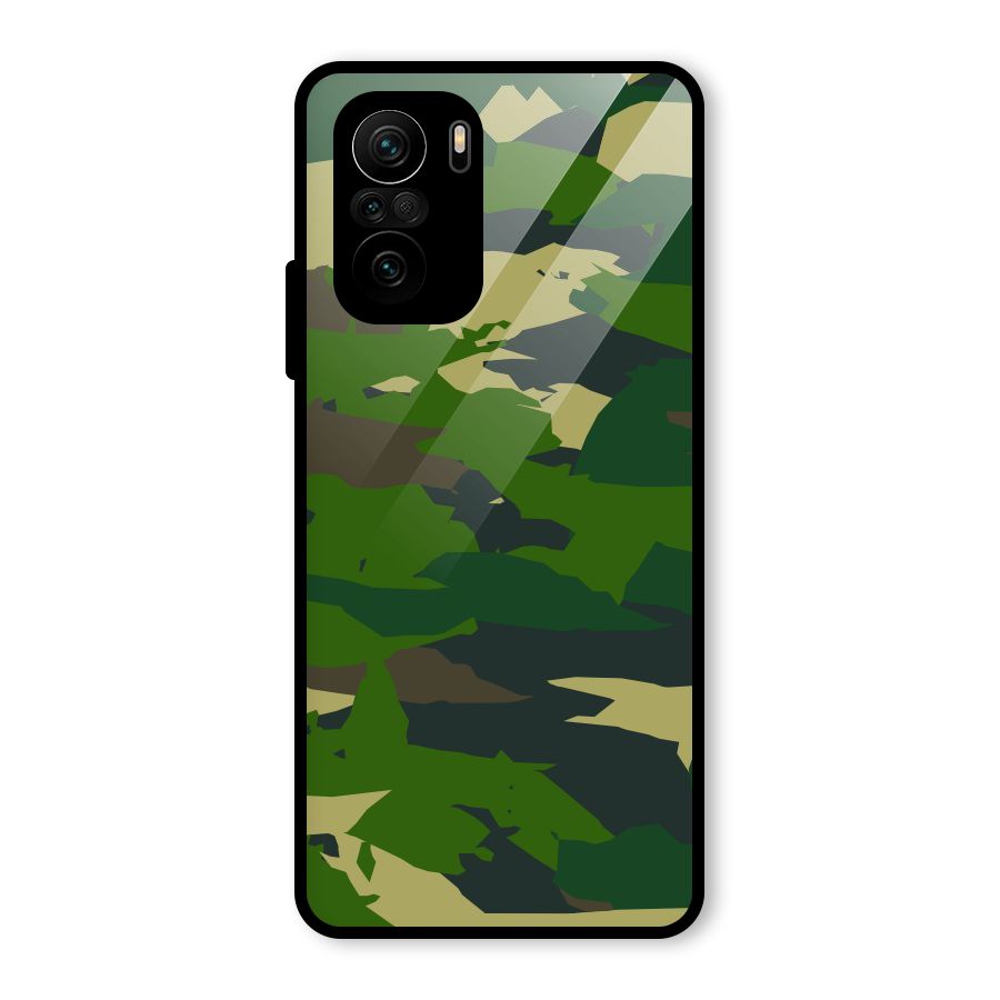 Green Camouflage Army Glass Back Case for Mi 11X Pro
