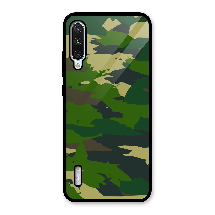 Green Camouflage Army Glass Back Case for Mi A3