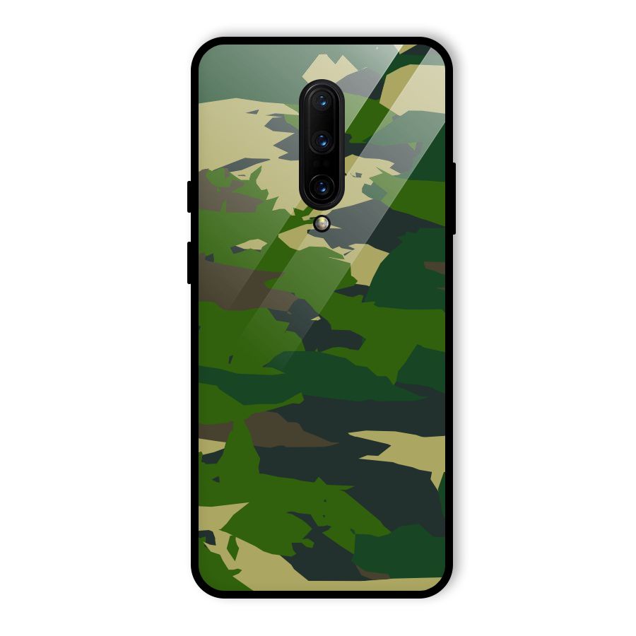 Green Camouflage Army Glass Back Case for OnePlus 7 Pro