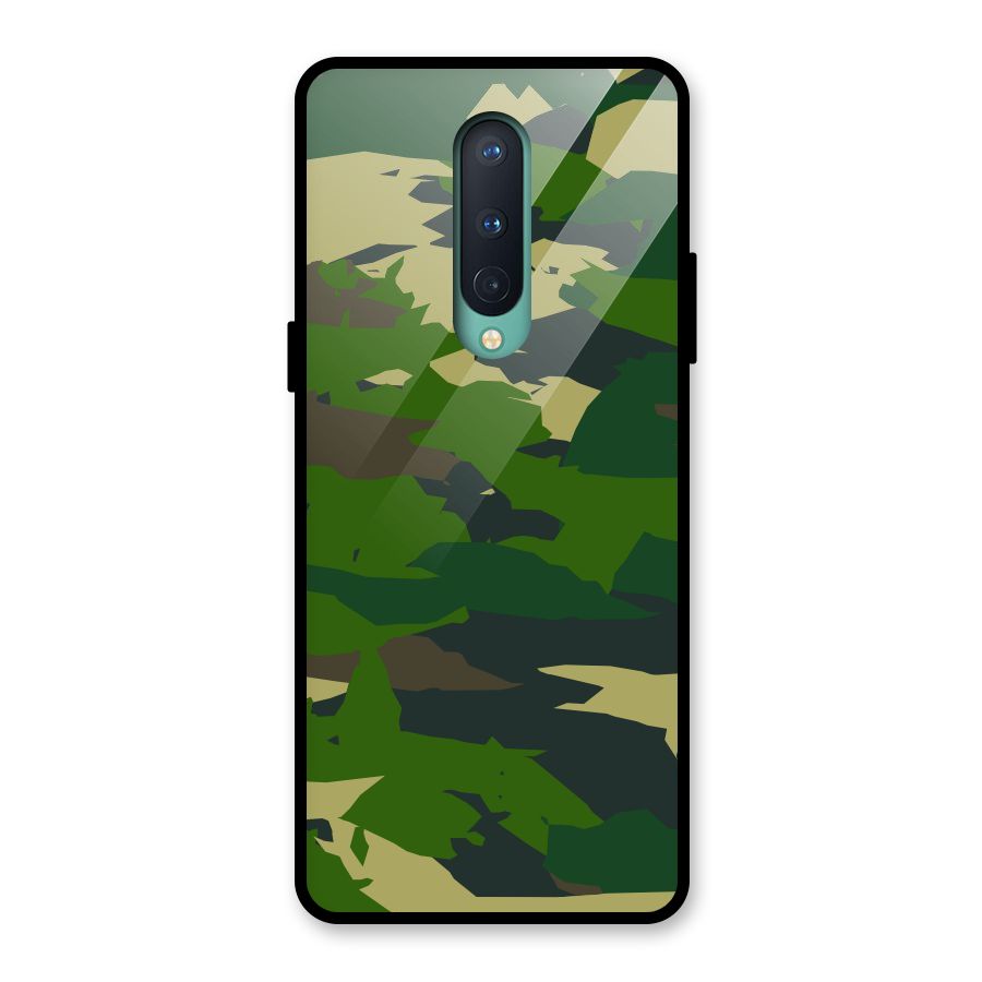 Green Camouflage Army Glass Back Case for OnePlus 8