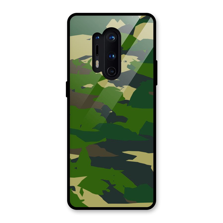 Green Camouflage Army Glass Back Case for OnePlus 8 Pro