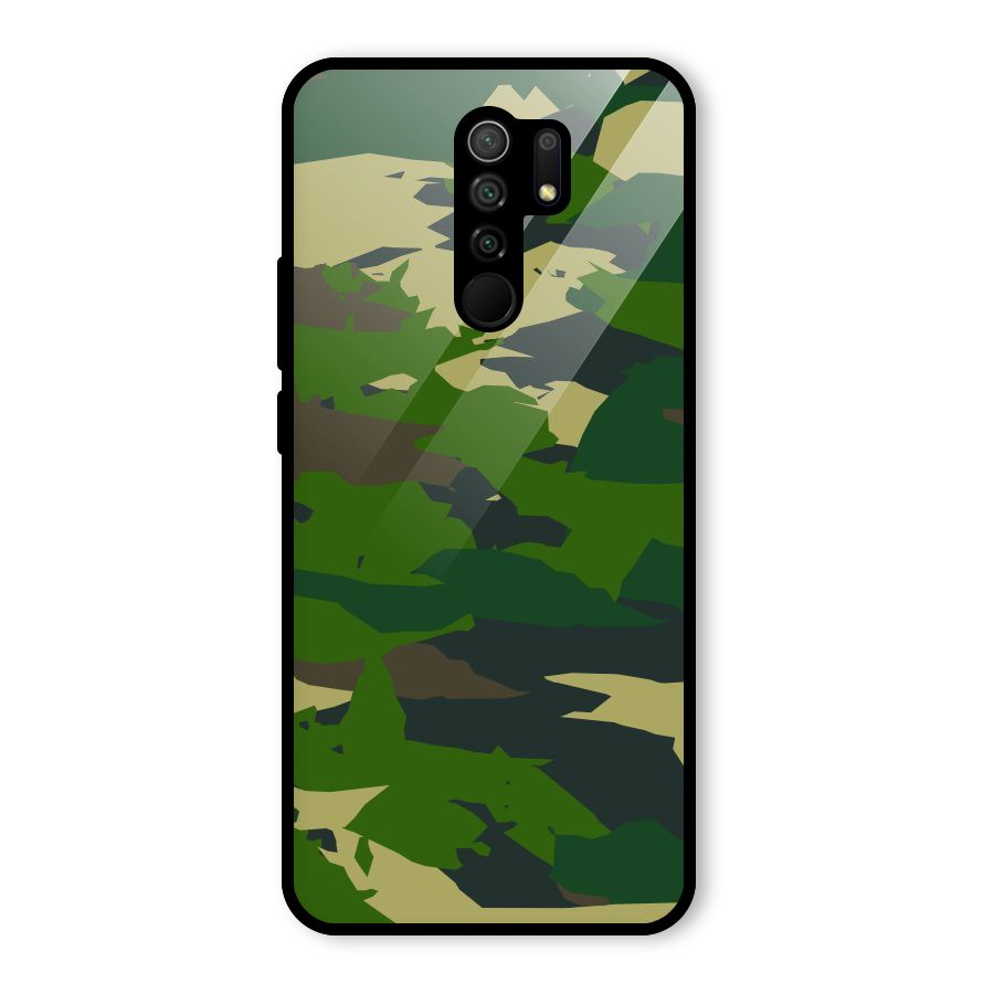 Green Camouflage Army Glass Back Case for Poco M2