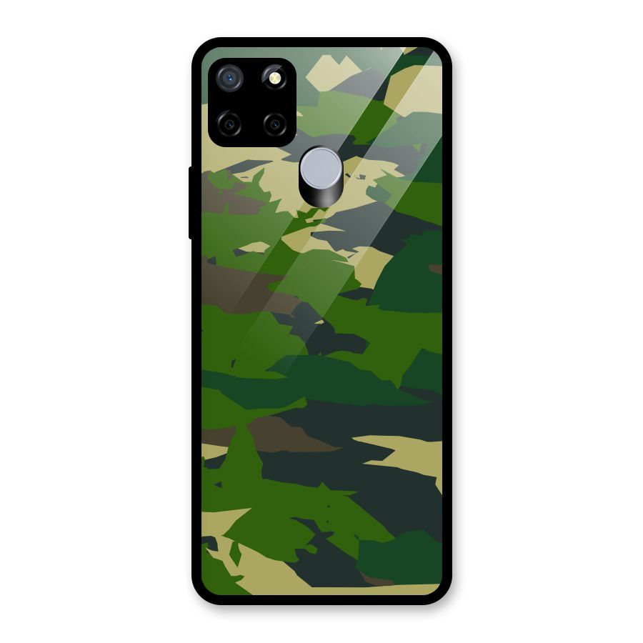 Green Camouflage Army Glass Back Case for Realme C12