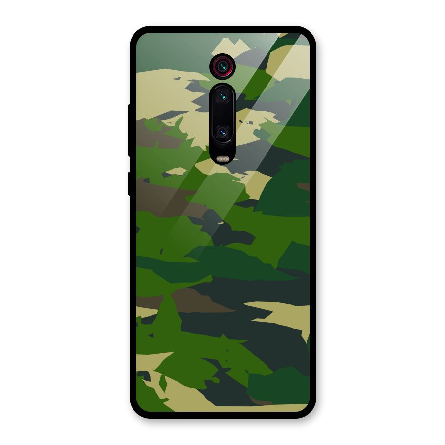 Green Camouflage Army Glass Back Case for Redmi K20 Pro