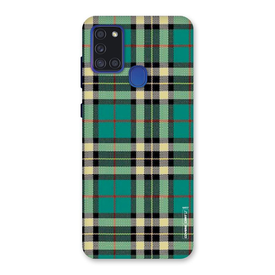 Green Check Back Case for Galaxy A21s