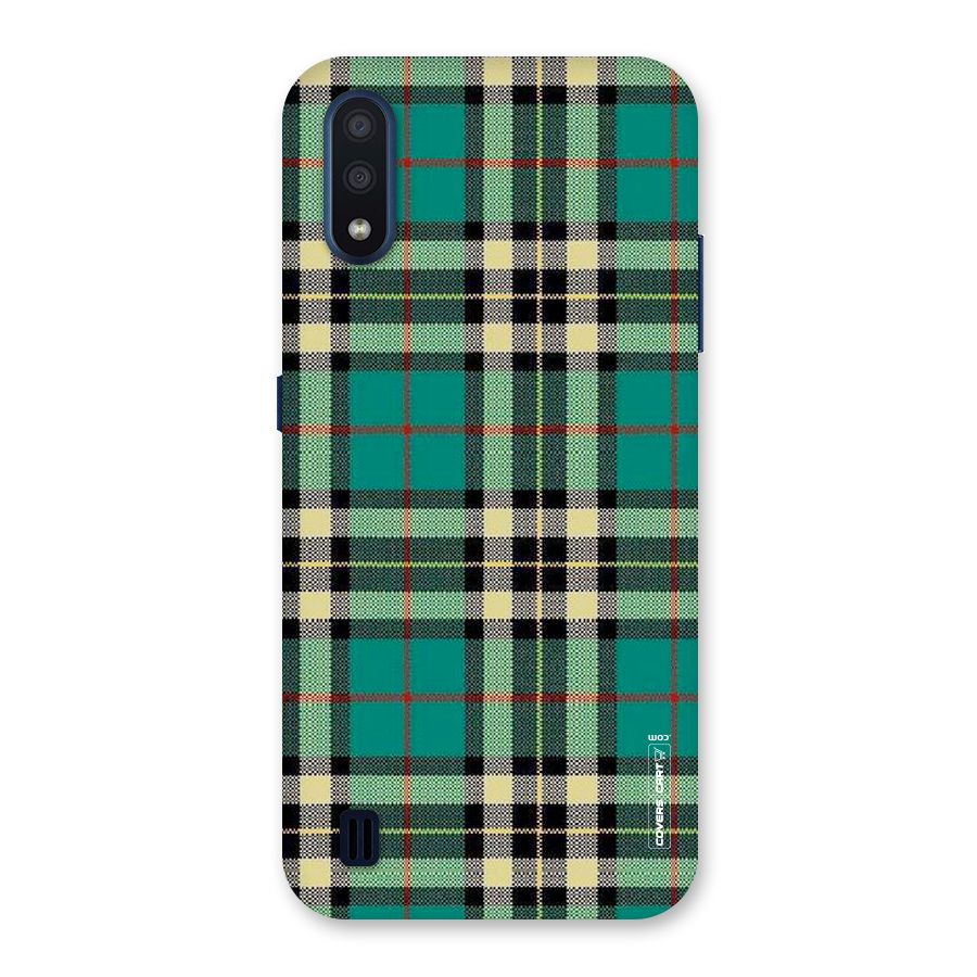 Green Check Back Case for Galaxy M01