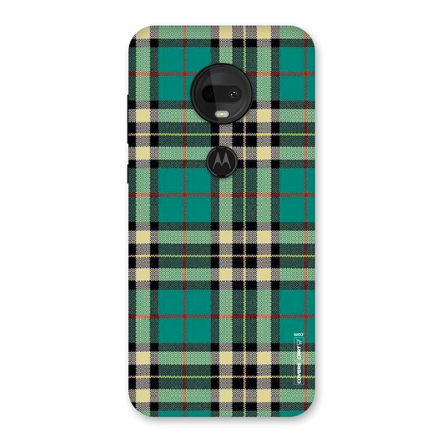 Green Check Back Case for Moto G7