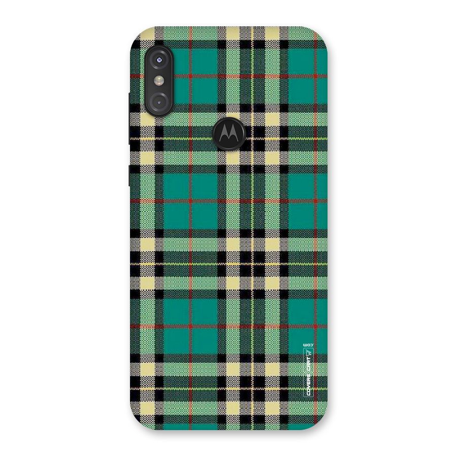 Green Check Back Case for Motorola One Power